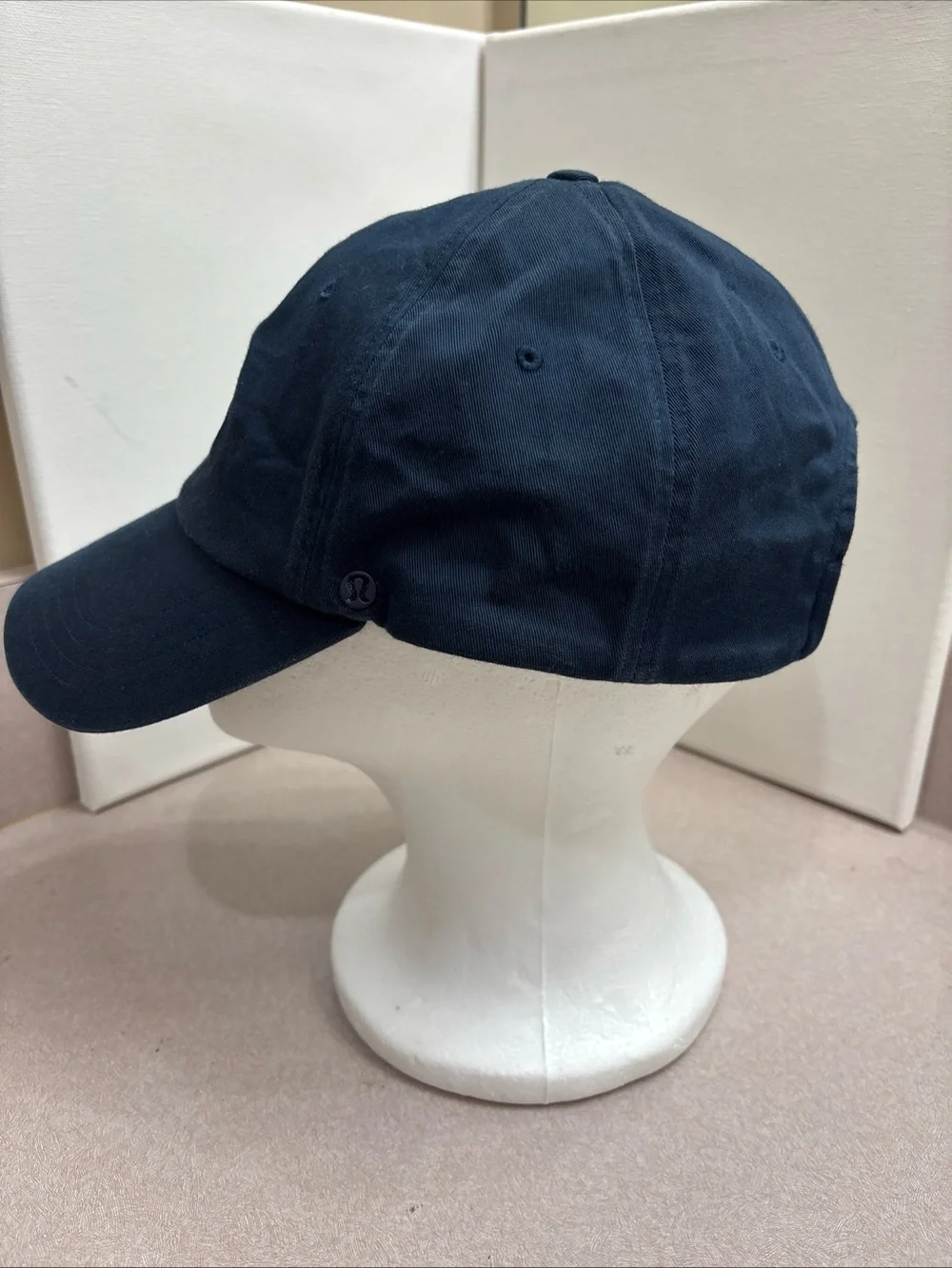 Lululemon Hat Cap Unisex Strapback Adjustable Blue Preppy Logo Minimalist LG XL